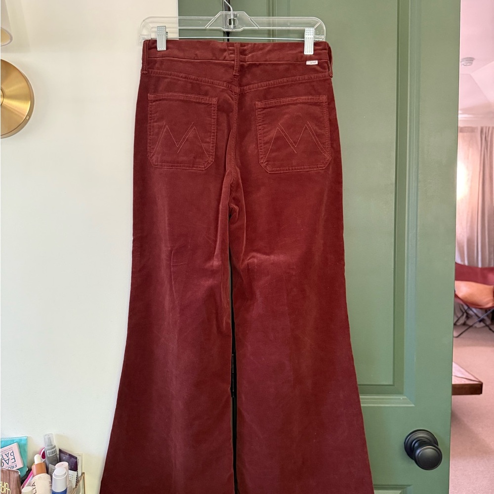 MOTHER Corduroy Flare Pants - Deep Burgundy